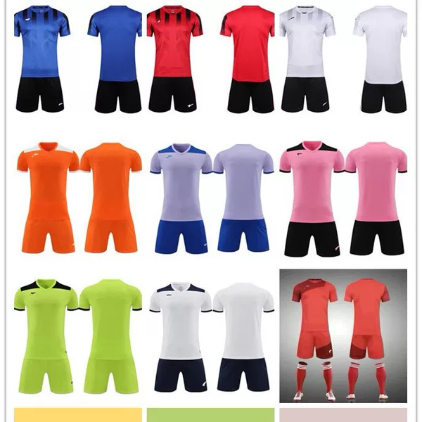 Directly Supplied from the Source, Popular Cross-Border Short-Sleeved Suits for Men and Women, Comfortable and Quick-Drying Training Sports Football Jerseys for Children and Adults