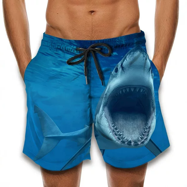 Cross-Border European and American Foreign Trade Amazon Hot-Selling Summer Casual Versatile 3D Printed Quick-Drying Sports Shorts