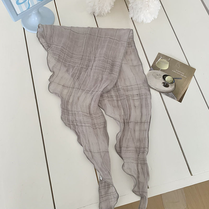 Bufanda triangular, babero, pliegues literarios femeninos, bufanda decorativa transpirable, pañuelo a cuadros de todo fósforo, accesorios para el cabello pastoral femenino de verano, cinturón para el cabello