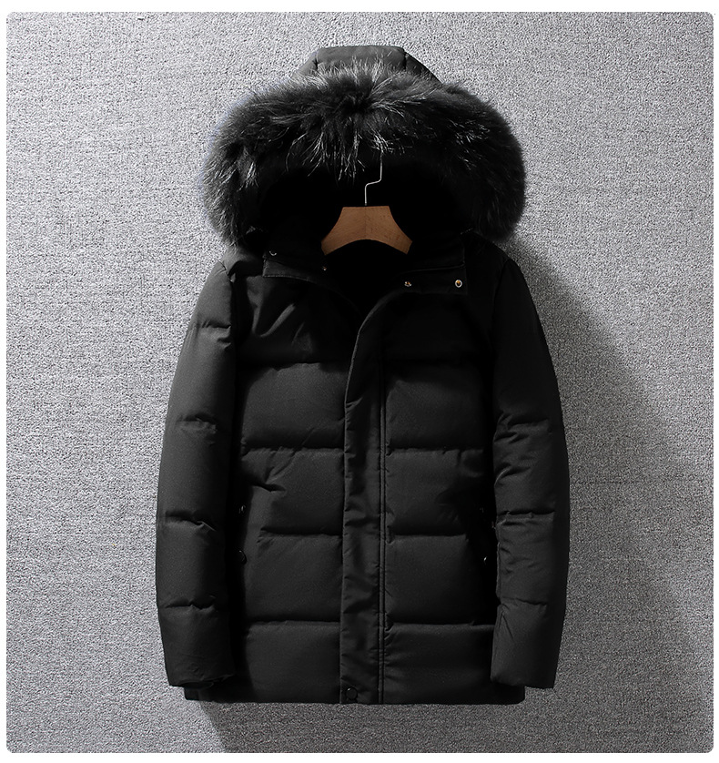 Herren-Winterdaunenjacke für reife Herren – 300 g 550 FP weißer Entenfedermantel, wasserdichter Slim Fit-Kurzparka (Schwarz/Grau/Marineblau, M-4XL)_voghion.com