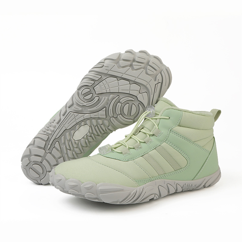 Nuevos zapatos acolchados de algodón de cinco dedos Deportes al aire libre hombres y mujeres forrados de lana botas calientes resistentes al desgaste antideslizante botas de nieve engrosada par zapatos