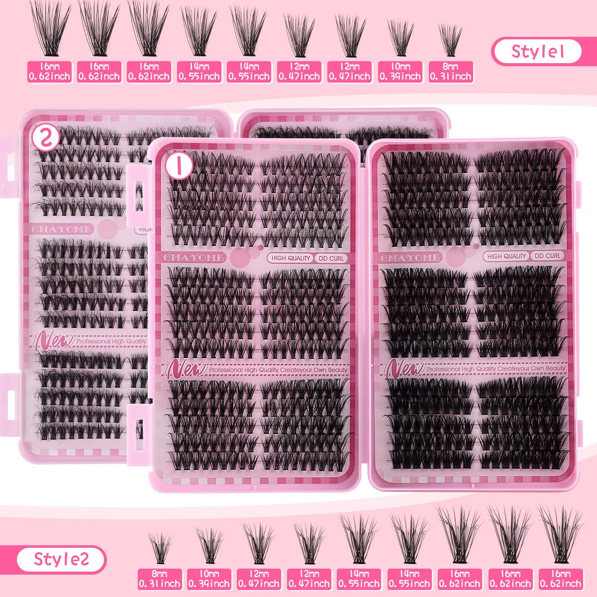 Dense Gradient False Eyelashes, Separate Tufts DIY Set, Everyday Natural Look