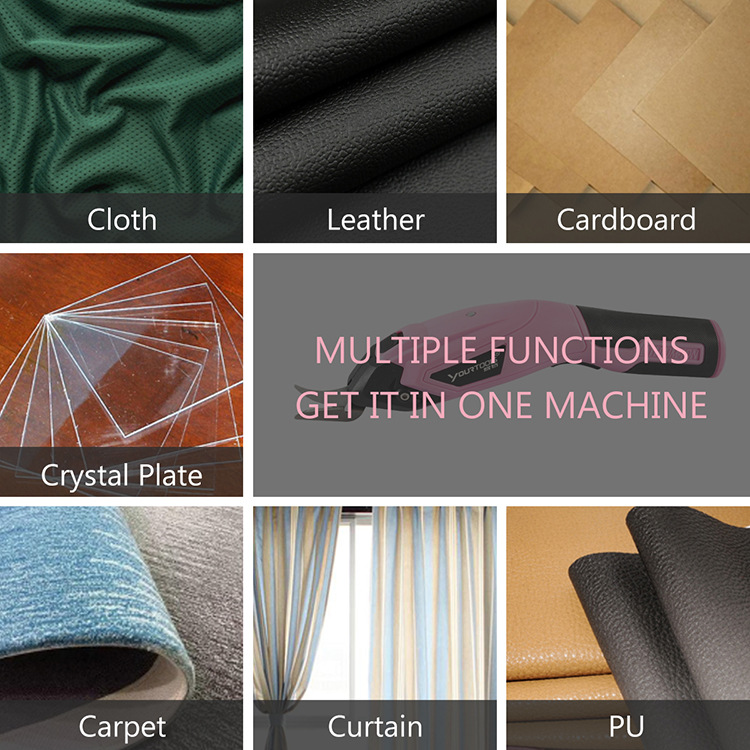 Tijeras eléctricas rosas, tijeras de tela de corte eléctrico, tijeras eléctricas domésticas recargables, pequeñas cantidades al por mayor