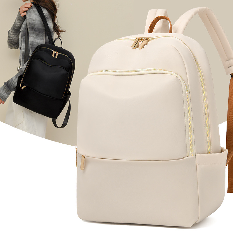 Fábrica al por mayor 2024 nueva mochila casual de color sólido para mujer, mochila para computadora de gran capacidad ligera para desplazamientos urbanos