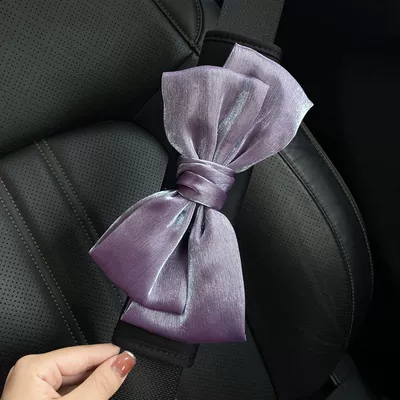Anti-strangle Pair Internet Celebrity Car – Seat belt shoulder pad - linen-shoulder-pads-purple