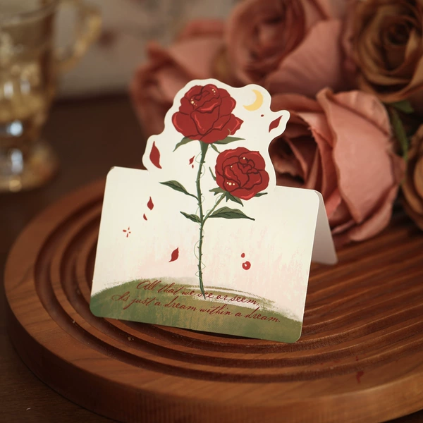 Rose three-dimensional greeting card type F