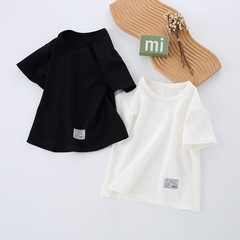 New 22 Elastic Print Cartoon Children's Summer Summer Thin Loose Unisex Trendy Baby Cotton Children's Short Sleeve T-Shirt