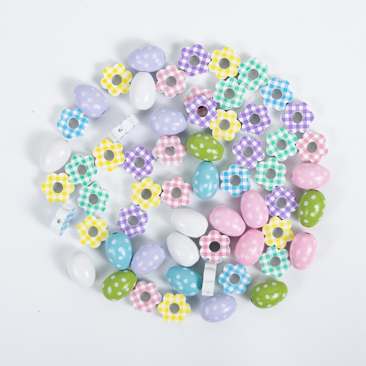 Dj Source Manufacturer Easter Wooden Beads Spring Flower Flat Beads Egg-Shaped 3D Beads Colorful Wooden Beads DIY Accessories Cross-Border Dj Source Manufacturer Easter Wooden Beads Spring Flower Flat Beads Egg-Shaped 3D Beads Colorful Wooden Beads DIY Accessories Cross-Border