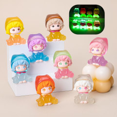 夜光カールガールdiy装飾品生放送ブラインドボックス袋アクセサリー樹脂萌え粒微景観デスクトップ小置物