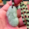 Single coin Pixiu light green + ball bead chain