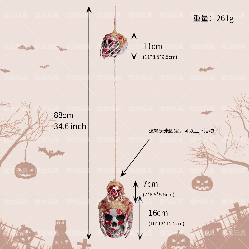 Halloween horrores de sangre calavera simulación cabeza de sangre colgando fantasma sala simulación de terror horror muebles casa embrujada