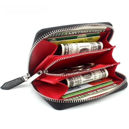 Bestselling Cross-border 2024 New Amazon Women's Short Wallet Grass Pattern Men's Zipper Coin Purse Wallet