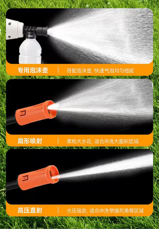 Carefully Selected Cross-Border Multifunctional Portable Rechargeable High-Pressure Car Wash Water Gun, Household Lithium Battery Car Wash Machine Set Wholesale