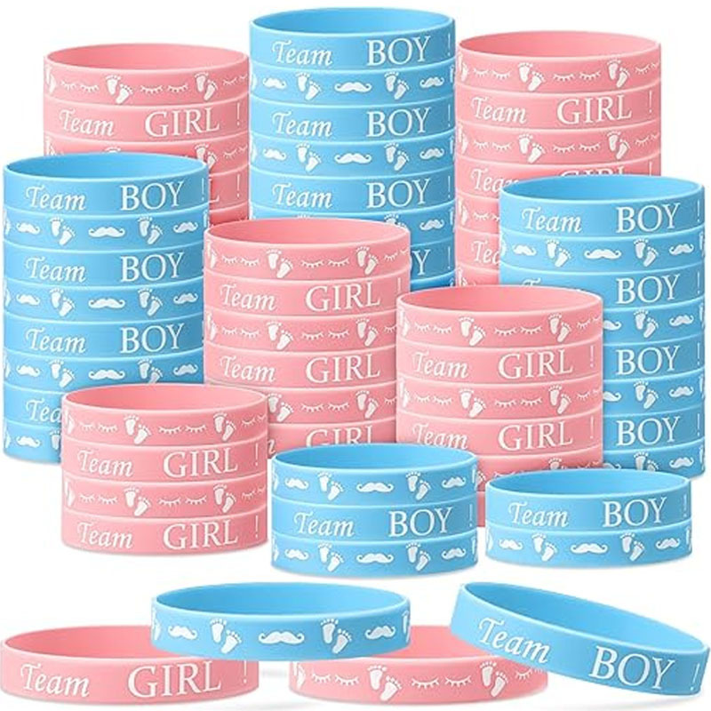 Europa y América caliente niño y niña revelar género pulsera de silicona Equipo chico chica pequeño regalo de fiesta bebé