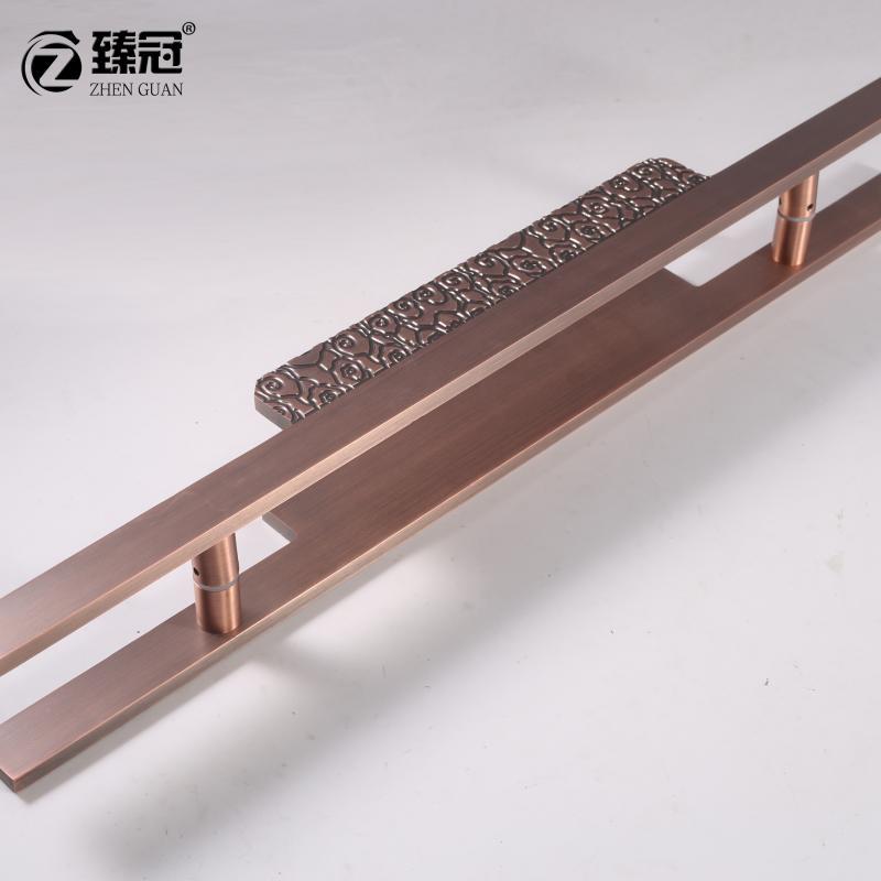 BG54BG54 Modern Chinese Thick Stainless Steel Framed Glass Door Handle for Hotel Simple Room Wooden Door