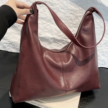 复古通勤大容量包包女2024新款质感软皮单肩包简约百搭托特包bags