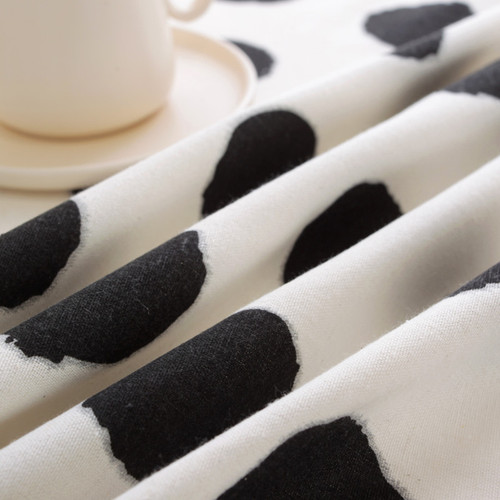 Le Xu Linen and Cotton Small Round Tablecloth, Instagram Style Black and White Simple Thick Linen and Cotton Dining Tablecloth, Bedside Cabinet Cover