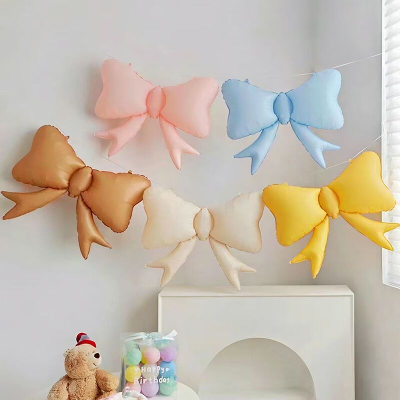 Ins Small Fresh Matte Big Bow Birthday Balloon Decoration Shopping Mall Layout Outdoor Photo Props Wholesale