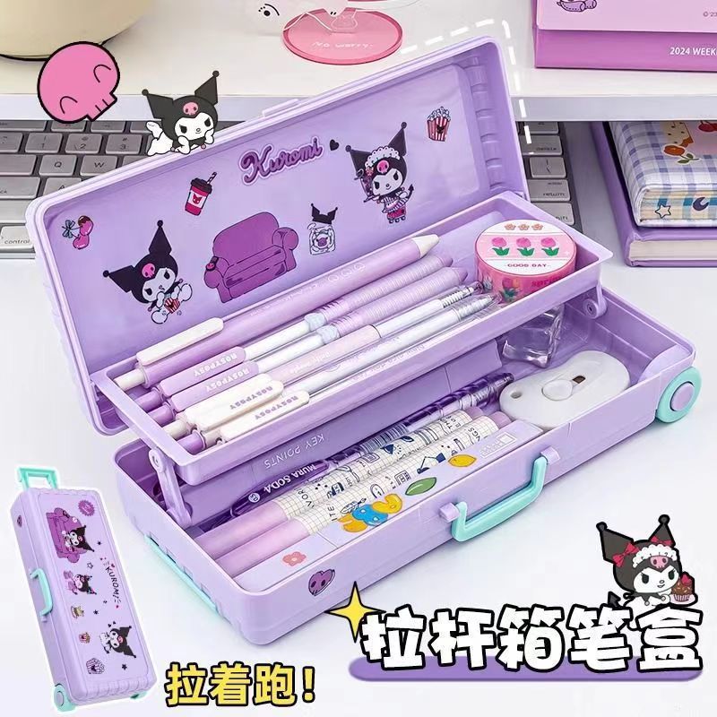 拉杆箱文具盒兒童多功能ins雙層筆盒小學生1-3年級男孩女孩鉛筆盒