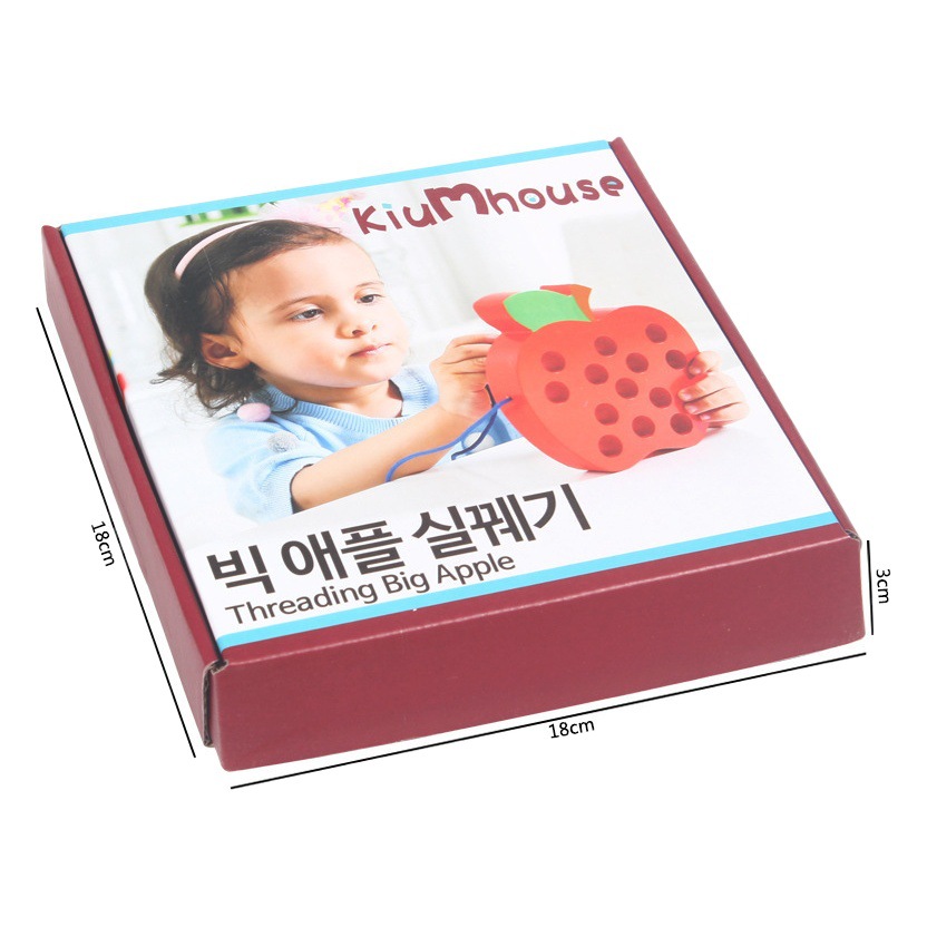 Juguete hecho a mano educativo para niños Botón de cuerda con cordones Juego de coordinación mano-ojo Acción fina Junta de enhebrado