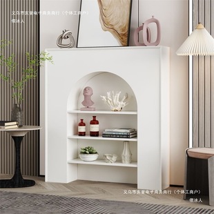 Fashionable European-Style Home Indoor White French Fireplace Decorative Cabinet Arched Art Shelf B&B Entrance