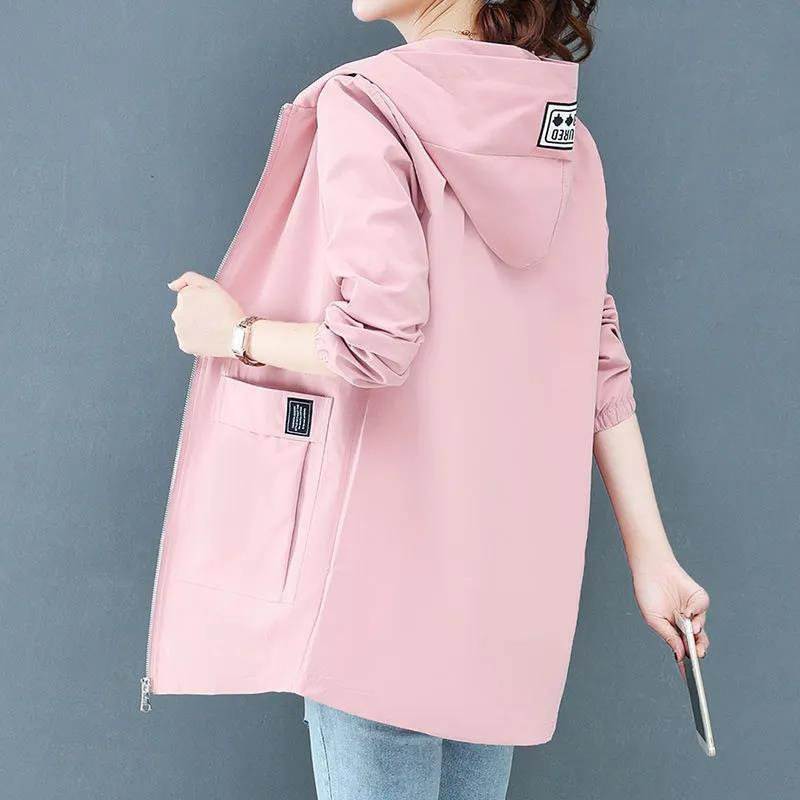 [300 catties] plus size women's wear-size foot 2023 spring and autumn windbreaker women's long coat