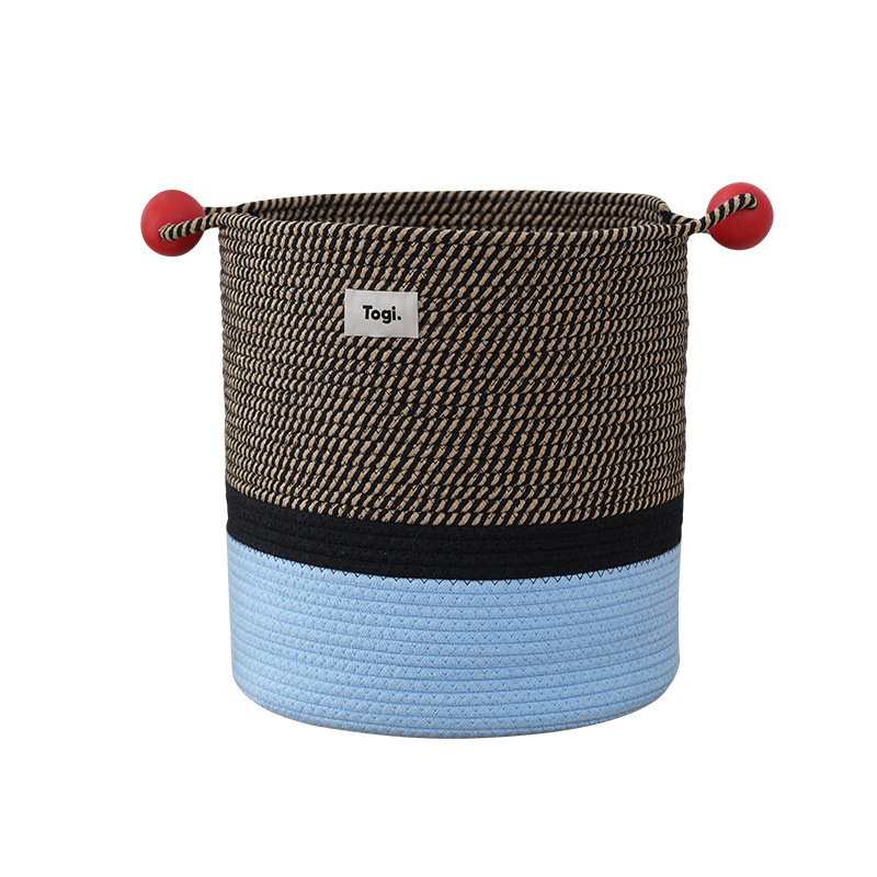 Nuevo algodón trenzado cesto de almacenamiento casero barril de almacenamiento de ropa sucia cesto de almacenamiento cesto de almacenamiento plegable