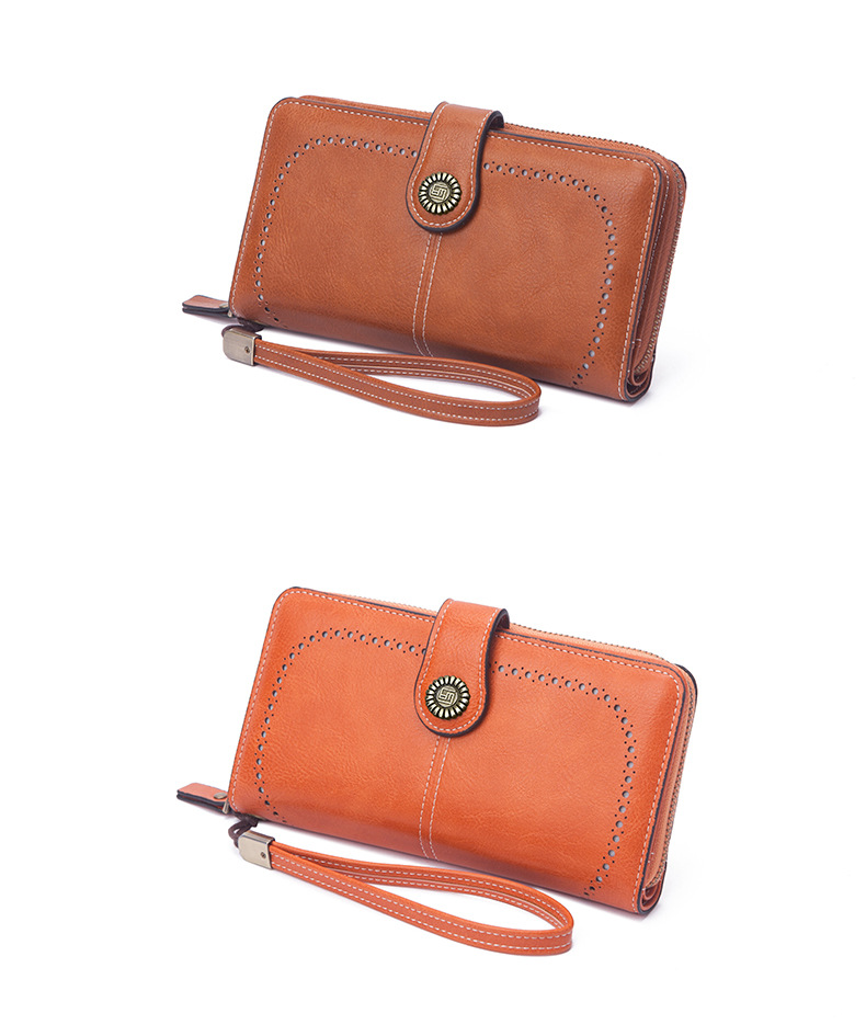 168g Weight Polyester Lining Material Buckle Closure Type Women's Solid Color Pu Leather Buckle Wallets
