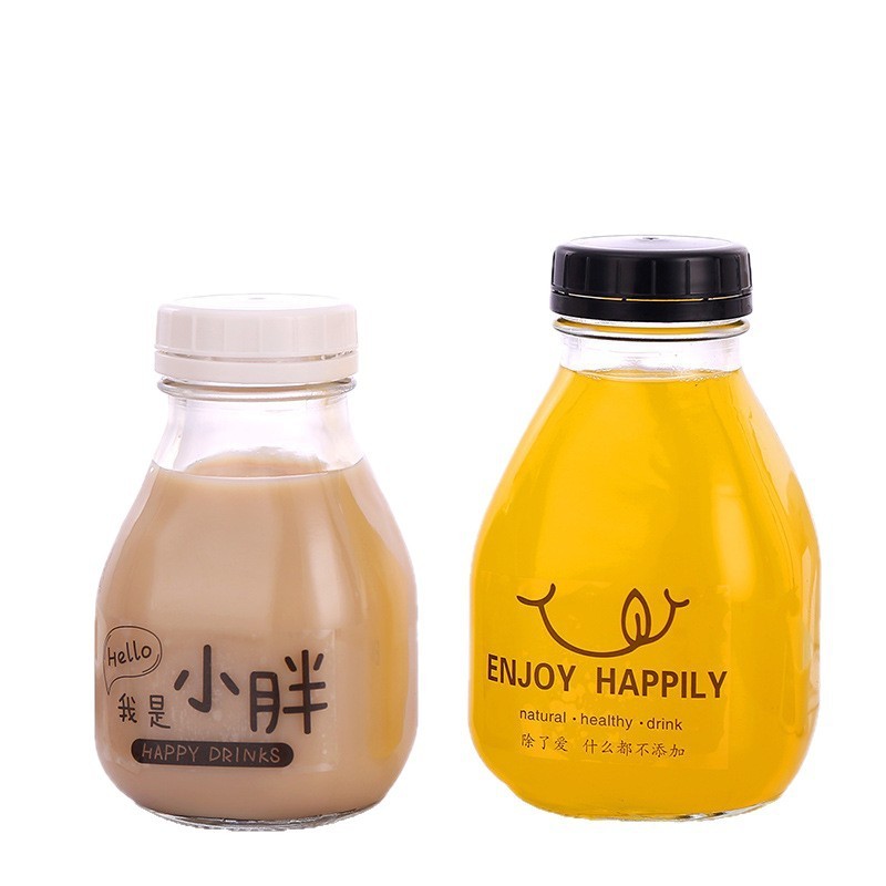 爆款小玻璃瓶适用罐装果汁饮品乳酪牛奶分装瓶 密封保鲜易清洁|undefined