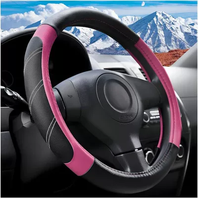 wheel cover sports breathable | Steering wheel cover - cross-border-plastic-ring-sports-style-pink-38cm