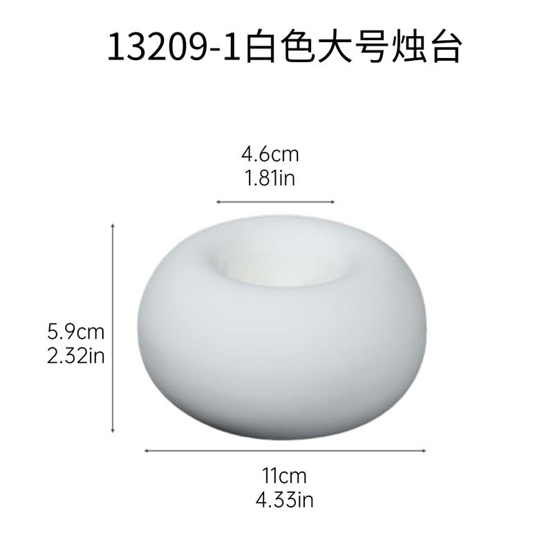 Creativo blanco grande cerámica decoración de mesa de vela redonda decoración de vacaciones accesorios decoración