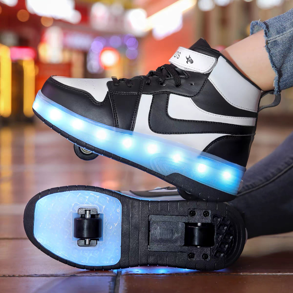 Cheap Children's Heelys Shoes, Two-Wheeled Invisible Roller Skates, Boys' High-Top Sports Shoes, Girls' Four-Wheeled Flying Skates