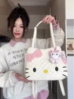 Universal backpack, capacious one-shoulder bag with diamond pattern, bag strap