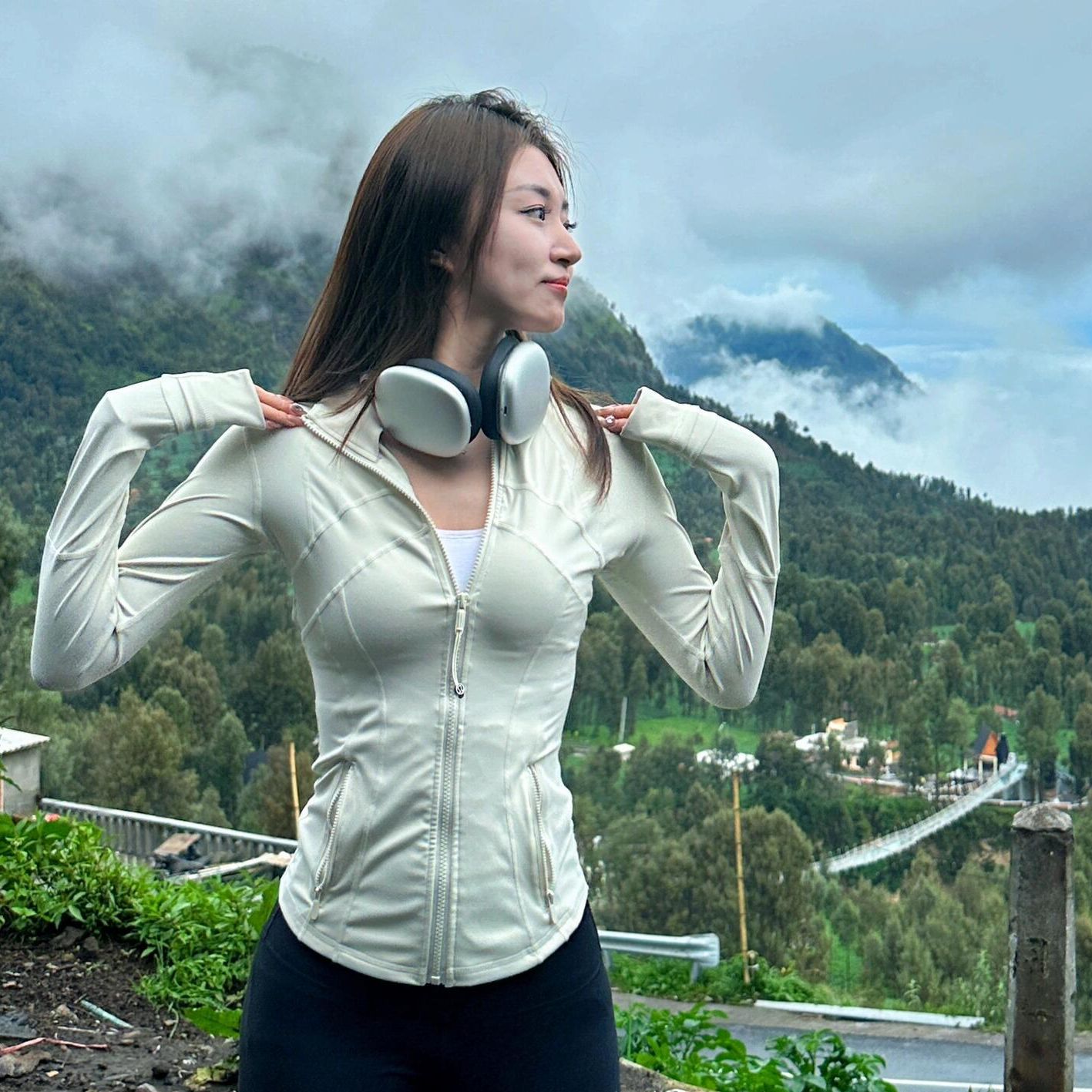 Cycling Clothing, Slim-Fitting Sun Protection Clothing, Fitness Women's Waist-Cinching Sports Tops, Fishbone Yoga Clothing Jackets for Women