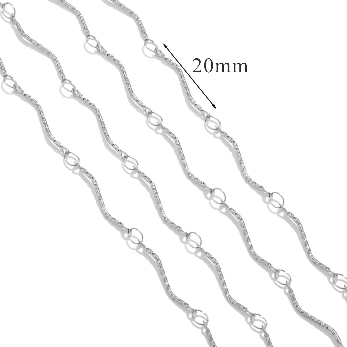 Accesorios de cadena de acero de titanio acero inoxidable galvanizado 18K oro palo S cadena no se desvanece en joyas de viento