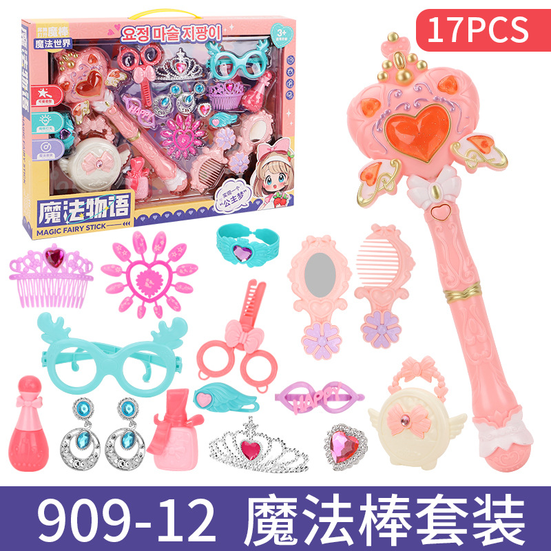 25 nuevos productos palo luminoso mágico para niños princesa niña corona flash hada rosa accesorios para el cabello caja de regalo portátil regalo