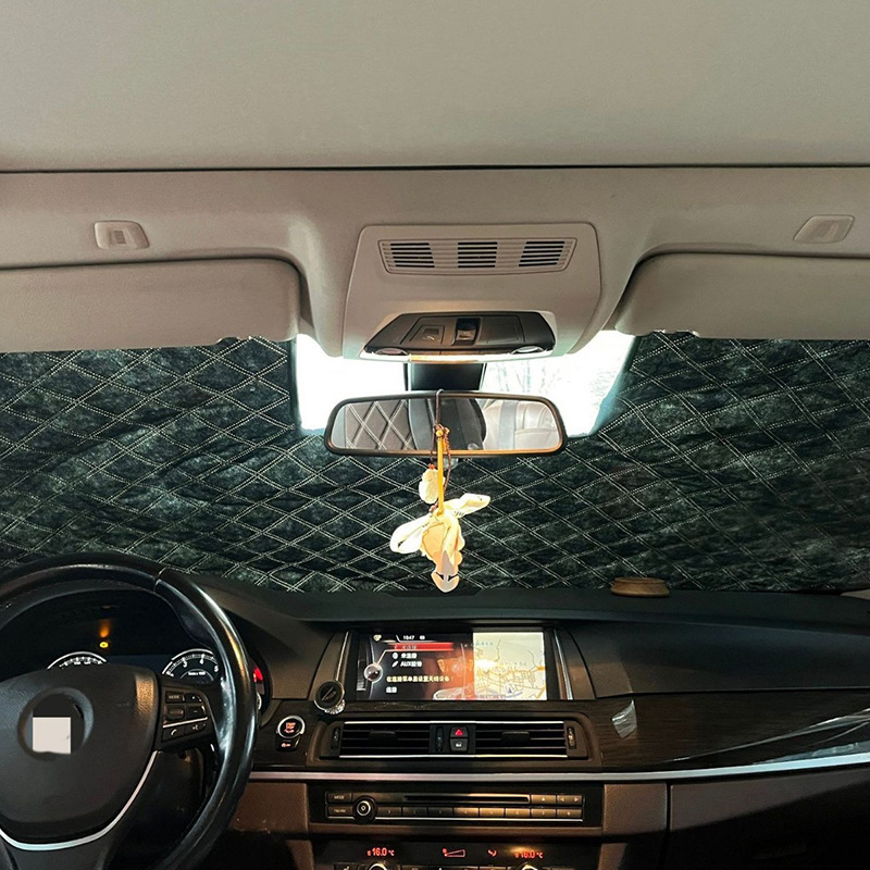 Universal Snow Shield Car Sunshade Car-Mounted Sunshade Open-Hole Front Windshield Heat Shield Car Sunshade Front Shield