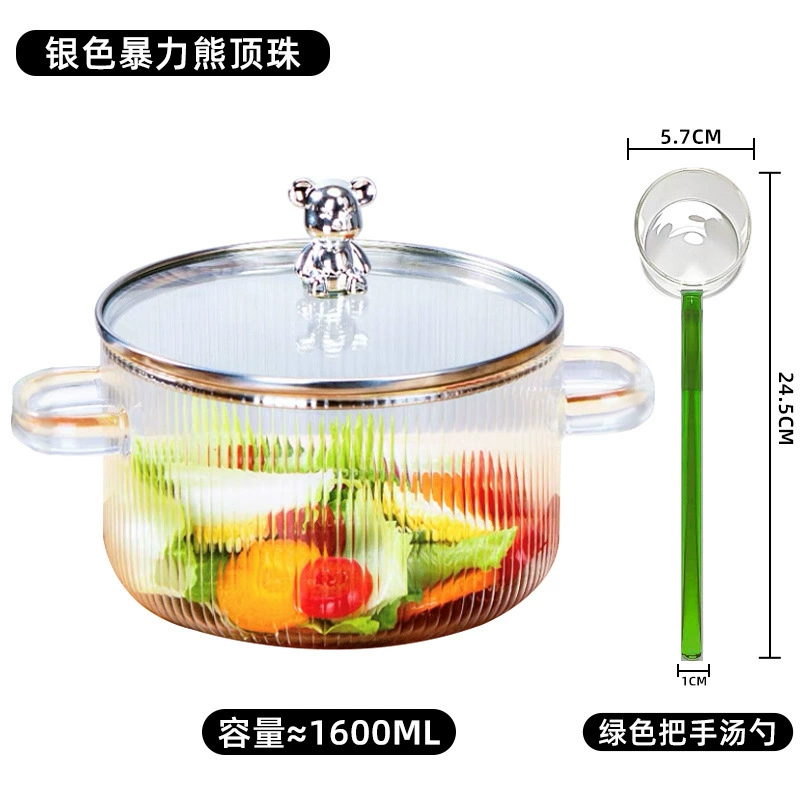 Каменная посуда? wait careful: It says high borosilicate glass pot open flame gas direct burning multifunctional instant noodles bowl double ear soup pot stew pot factory foreign trade