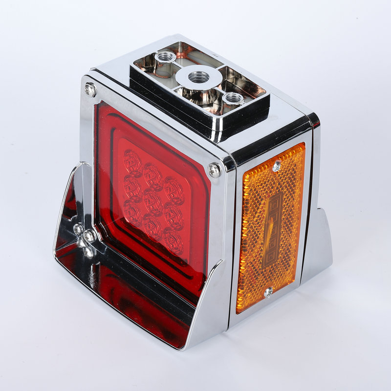 78LED cuadrado con tapa de dos caras (rojo + amarillo) con voltaje de relámpago explosivo 10 - 30V remolque camión luz trasera pesada