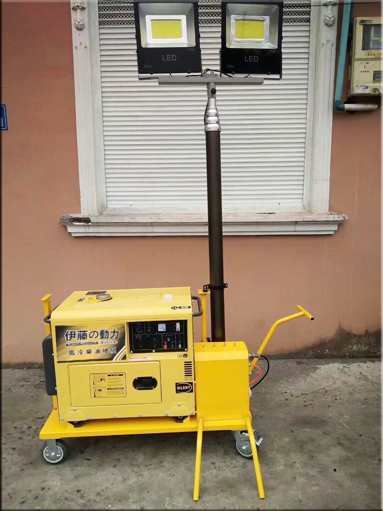 伊藤动力3 5 10KW柴油发电机升降高杆灯10米升降杆防雨YT5-4DT