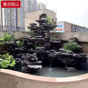 [英德石庭院假山石景观英石假山流水优质英石 小花块英石假山造景]