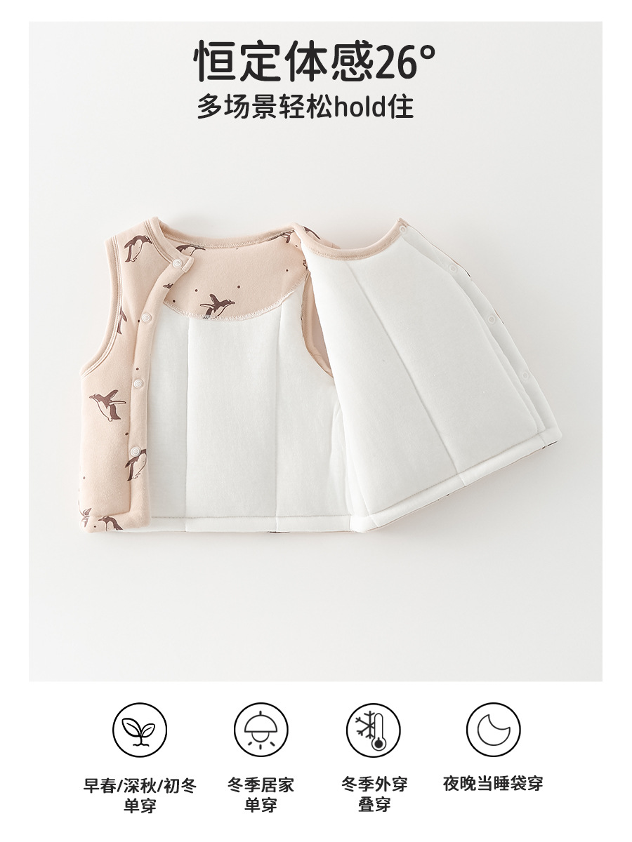 Baby chaleco de invierno para bebés de hembra y mujer, chaleco de hombro de algodón grueso para bebés de clase A, chaleco de invierno para niños calientes