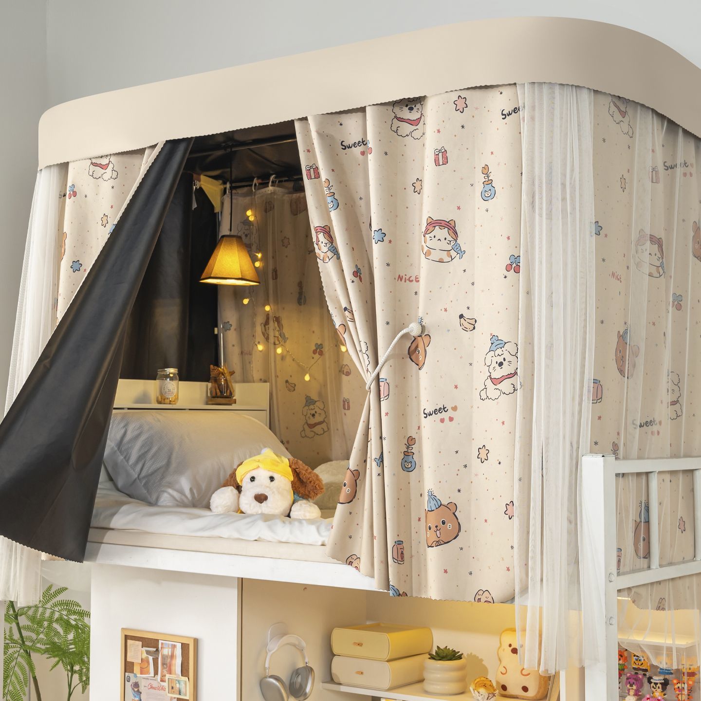 Cortina de cama de órbita u dormitorio de estudiantes cortina de sombra fuerte cortina de riel deslizante cortina de dormitorio de escuela secundaria masculina cortina de sombra para mujeres