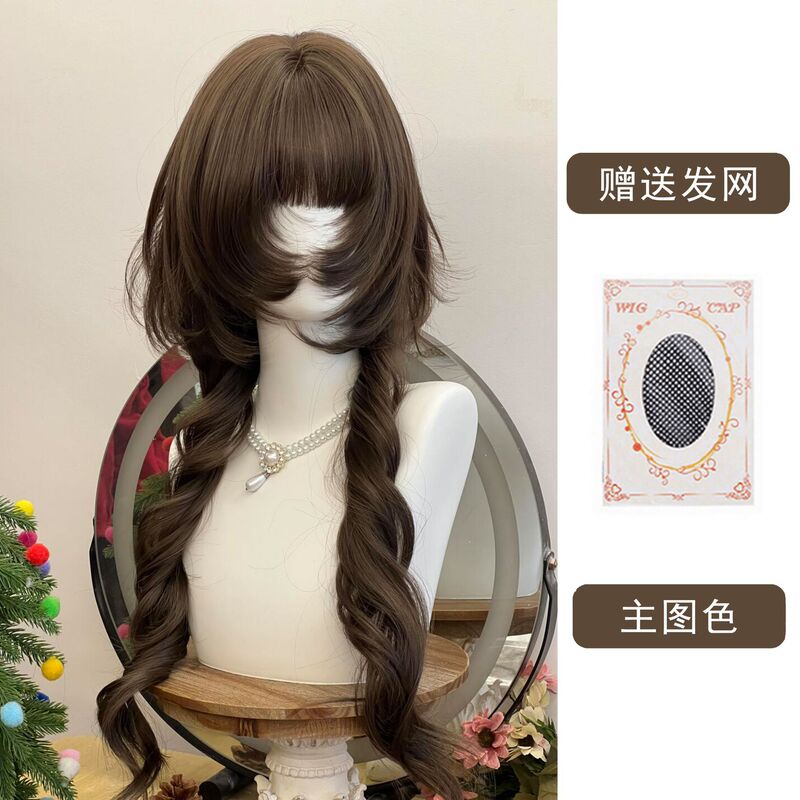 假发女日系古早感水母头长卷发甜美日常修颜Lolita罗马卷全头套|undefined