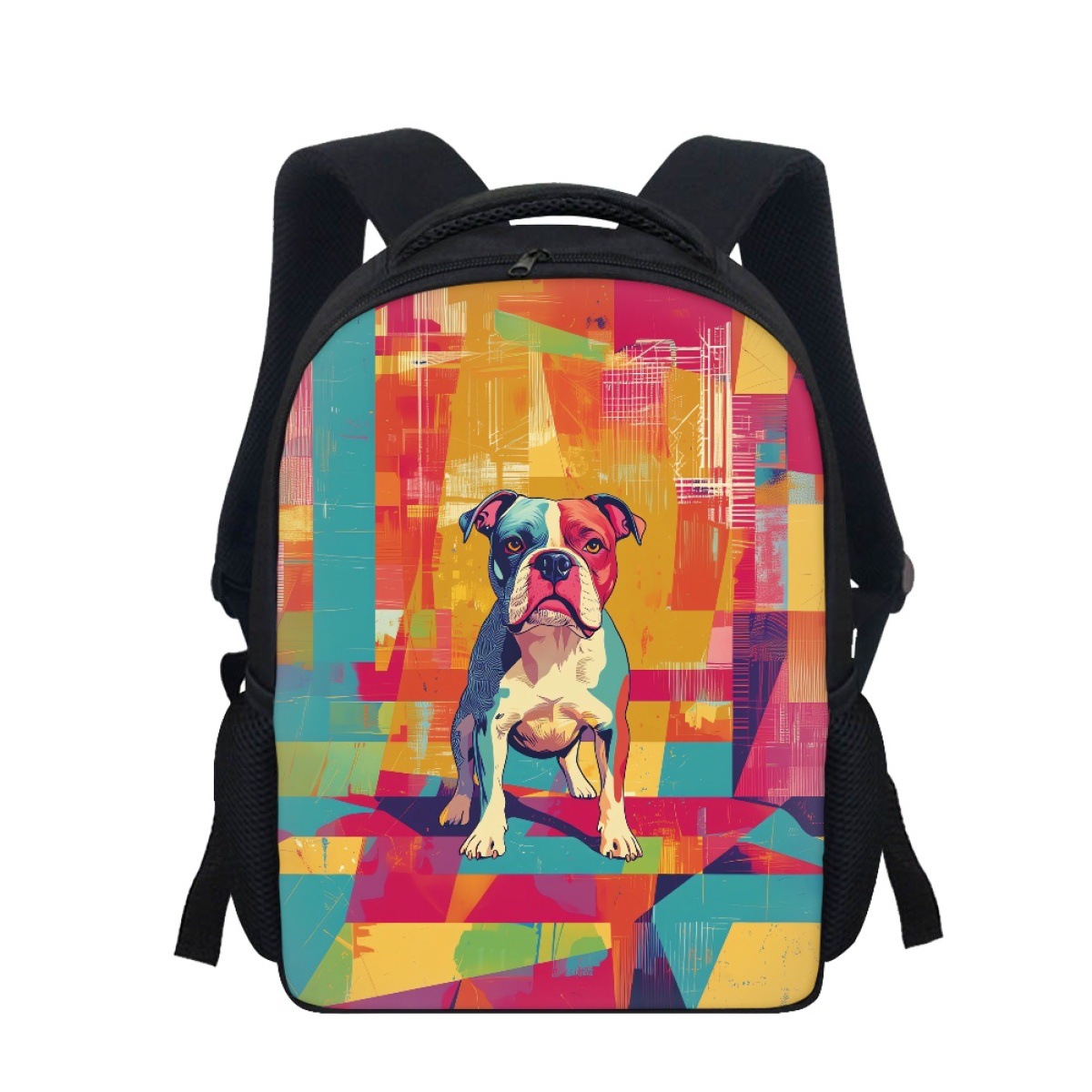 欧美跨境货源 代发七彩缤纷背景动物图案儿童幼儿书包小学生书包