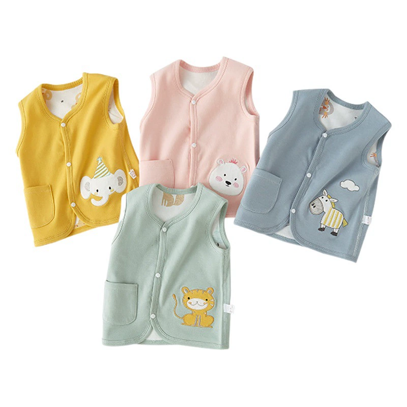 Детские жилеты носят весенне-осенний хлопок с обеих сторон