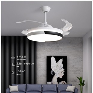 Big motor restaurant invisible fan light remote control home living room fan light bedroom ceiling fan light Zhongshan factory