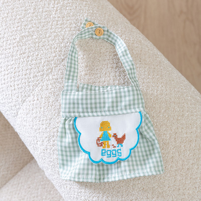 Vestido de perro de verano, tablero de ajedrez, bordado, falda de tirantes de gato, perro pequeño de tamaño mediano, ropa fina para mascotas al por mayor