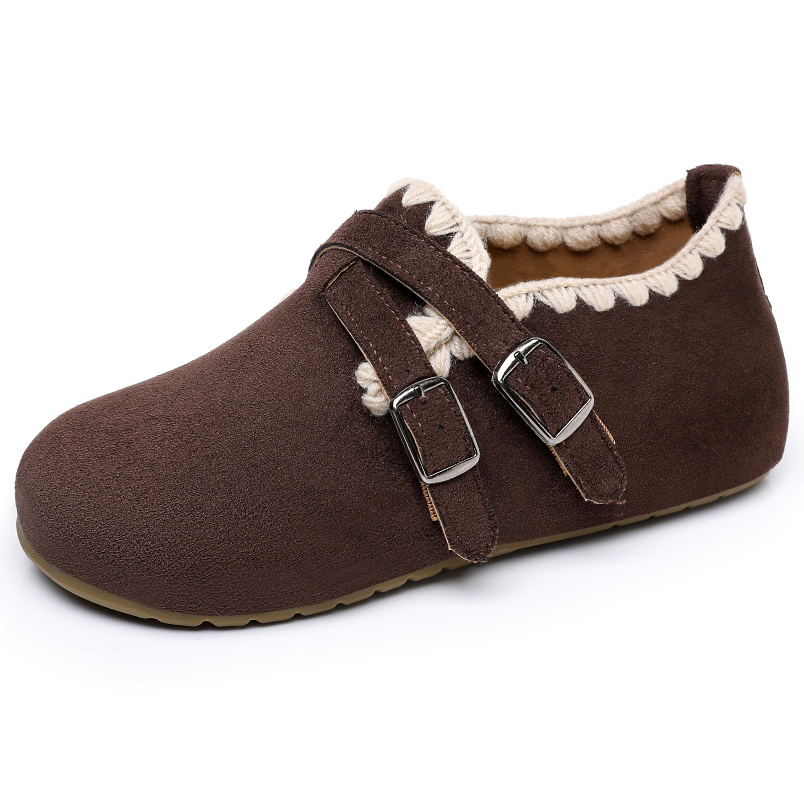 Bocken zapatos de lana trenzada bolsas de tacones cómodos zapatos casuales de un pie perezoso primavera ligero zapatos de frijoles
