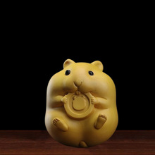 太行崖柏四只仓鼠摆件黄杨木雕刻可爱小动物系列随身哄娃神器萌宠